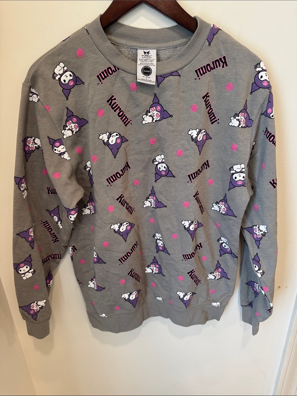 Sanrio Bioworld Kuromi All-Over Print Sweatshirt- Small
